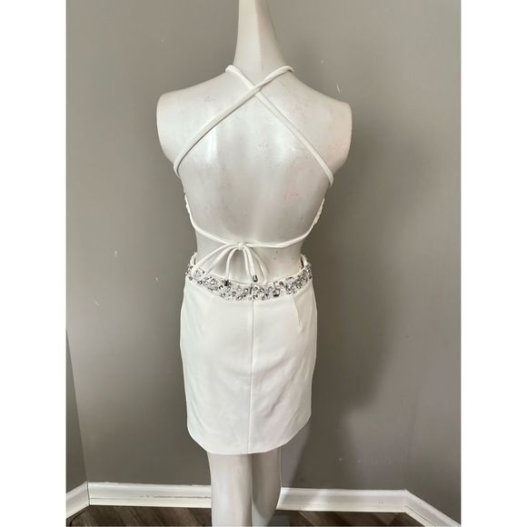 NWT PATBO Hand-beaded Halterneck Mini Dress US 2 $995 - Picture 10 of 11